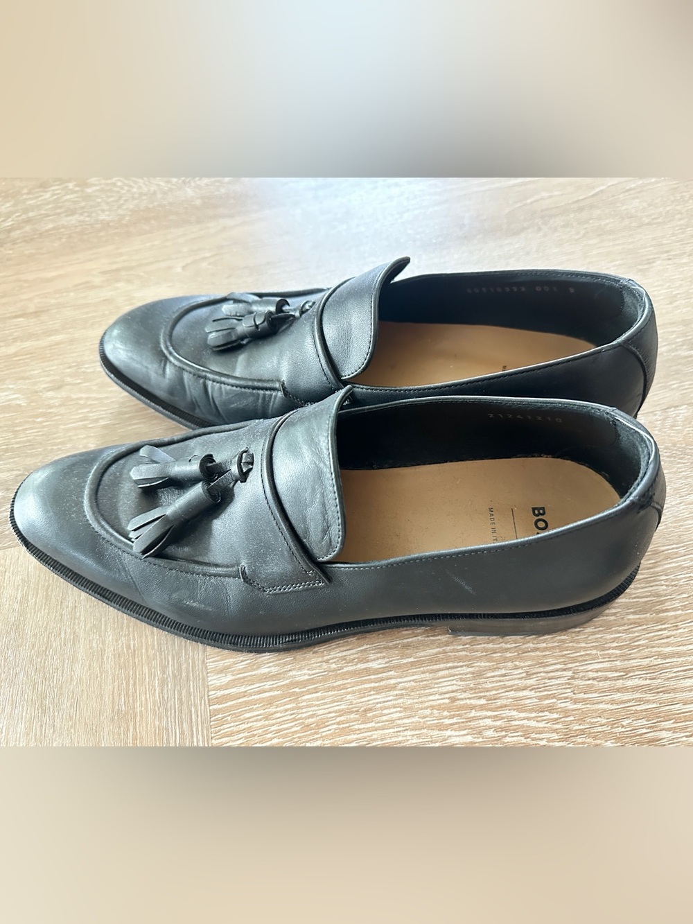 BOSS Black Leather Tassel Penny Loafers - Picture 4 of 4